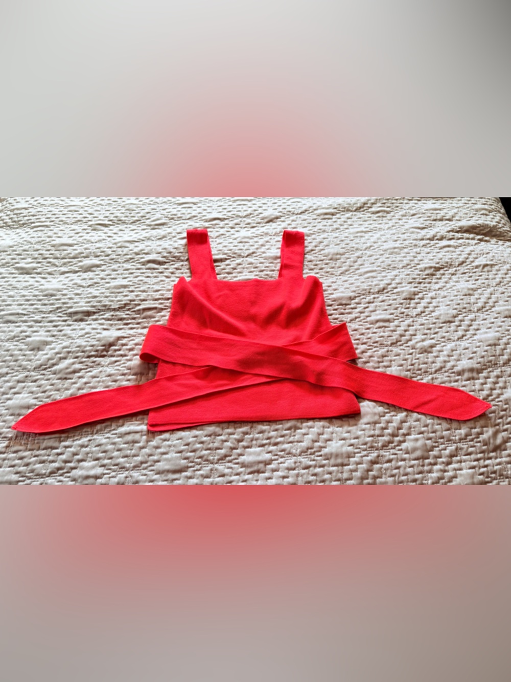 Anthropologie Vibrant Coral Tie able Sleeveless top